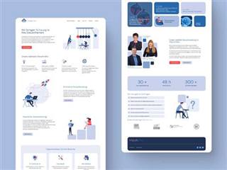 Modernes Webdesign Dresden fuer eine Steuerberatung - serioeser Markenauftritt in Blau