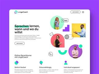 Individuelles Webdesign aus Dresden - moderner Onepager fuer Online-Sprachkurse