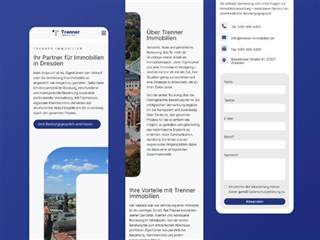 Modernes mobiles Webdesign Dresden - Immobilienunternehmen auf dem Smartphone
