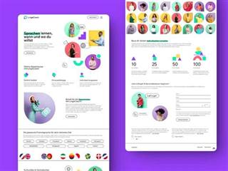 Flexibles Webdesign Dresden fuer Online-Sprachkurse - modernes Layout und Grafikdesign